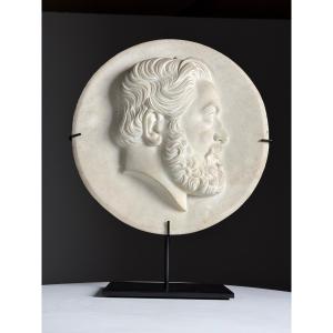 Plaque De Marbre Du 19e Siècle Sur Pied
