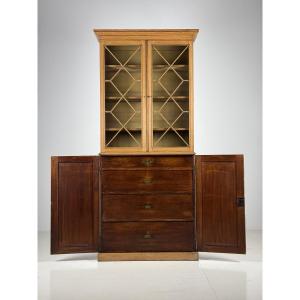 19th Century English Oak Display Cabinet