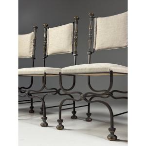 Ensemble de 4 chaises italiennes Savonarola 190”