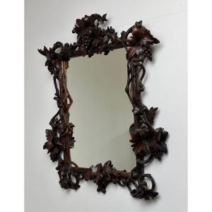 Miroir sculpté à la main en forêt noire 1900