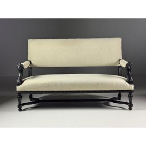 19th Century French Bench With Ram's Heads