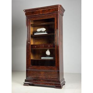 Biedermeier Mahogany Display Cabinet, 19th Century