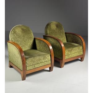 2 Art Deco Armchairs, 1930-1940