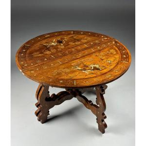 Set Of 2 Italian Demi-lune Tables From The 19th Century