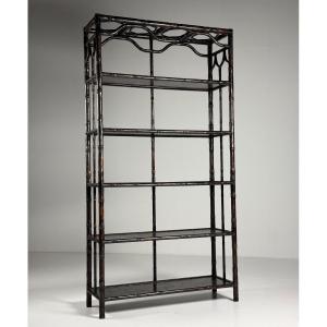 Black Faux Bamboo Bookshelf
