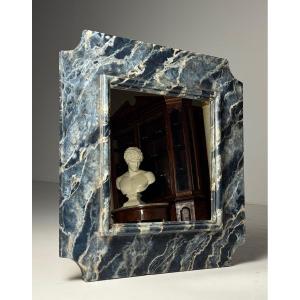 Miroir peint Faux Marbre 100 x 100