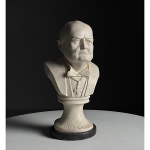 Cast Marble Bust Of Winston Churchill