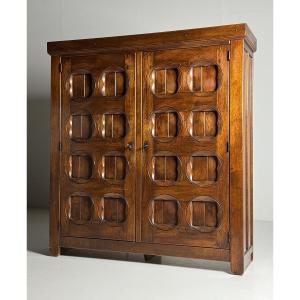 Brutalist Oak Cabinet, 1970