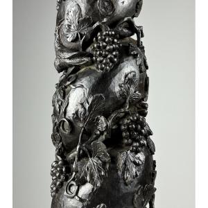 Colonne Sculptée à La Main Au 18e Siècle