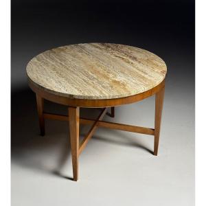 Table basse vintage en travertin