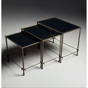 Tables gigognes vintage en corde