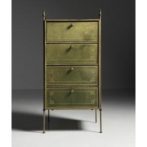 Petite commode vintage en cuir