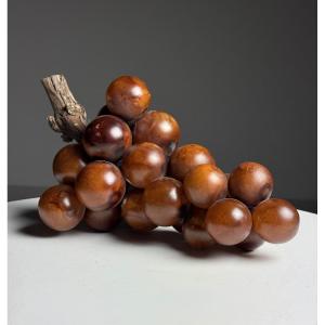 Grappe de raisin en albâtre brun