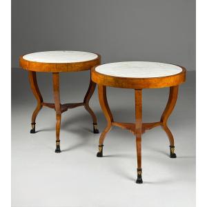 2 guéridons de style Empire, XXe siècle