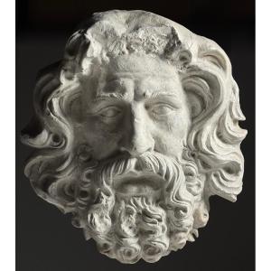 Gigantic Head Of Zeus, 20th Century, Plaster