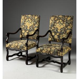 Lot de 2 fauteuils Os de Mouton
