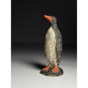 Vintage Concrete Garden Statue Penguin