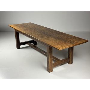 Table monastique belge, 280 cm, en chêne