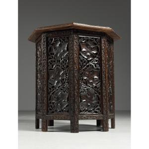 Hand-carved Anglo-indian-style Side Table