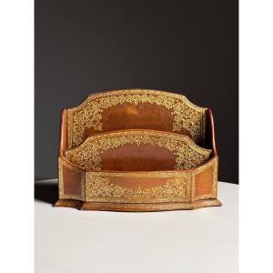 Porte-lettres en cuir du XXe siècle