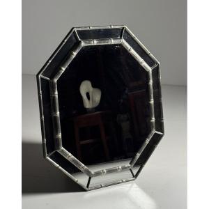 Octagonal Faux Bamboo Mirror