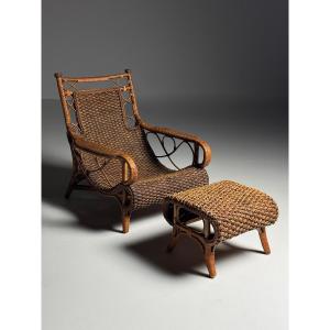 1950s Rattan Armchair