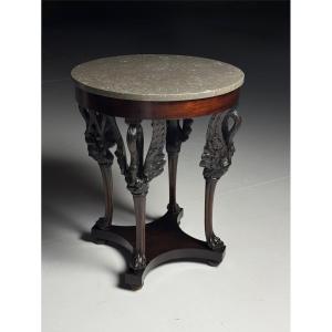 Empire-style Side Table In Mahogany, 19th Century