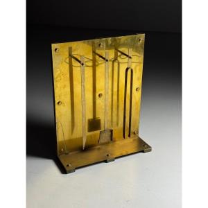 Ensemble de cheminée en laiton des années 60