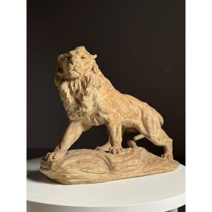 Lion en terre cuite d'Armand Fagotto