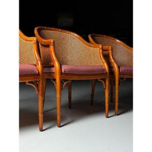 Set Of 4 Faux Bamboo Chairs