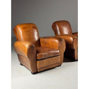 Pair Of French Club Chairs, 1930s–1940s