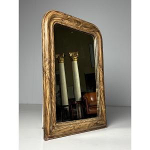 Louis Philippe Style Faux Bois Painted  Mirror