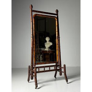 Faux Bamboo Cheval Miroir