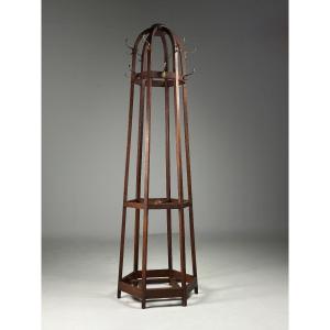 Arts & Crafts Oak Coat Rack