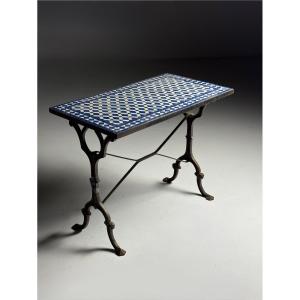 Table d'appoint en fonte mosaïque