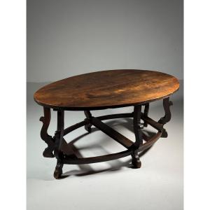17th-century Living Room Table From Northern Italy, Made Of Walnut