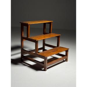 Small Wooden Step Stool For A Bookshelf