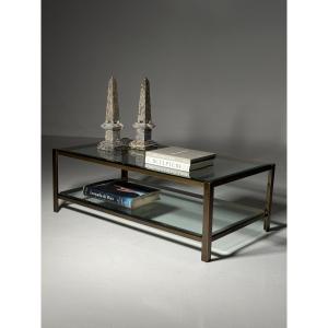Metal And Glass Coffee Table From The 1990s