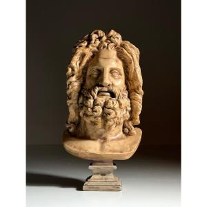 Grand buste en plâtre de Zeus