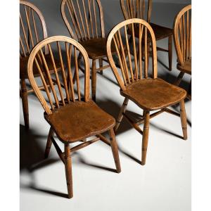 Lot de 6 chaises Windsor anglaises, vers 1900