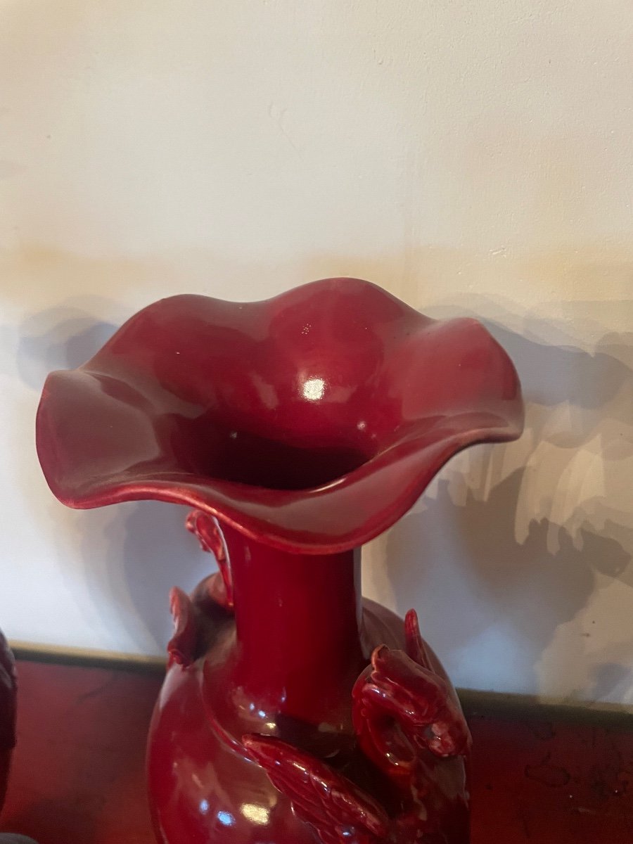 Pair Of Dlg Vases By Massier-photo-4