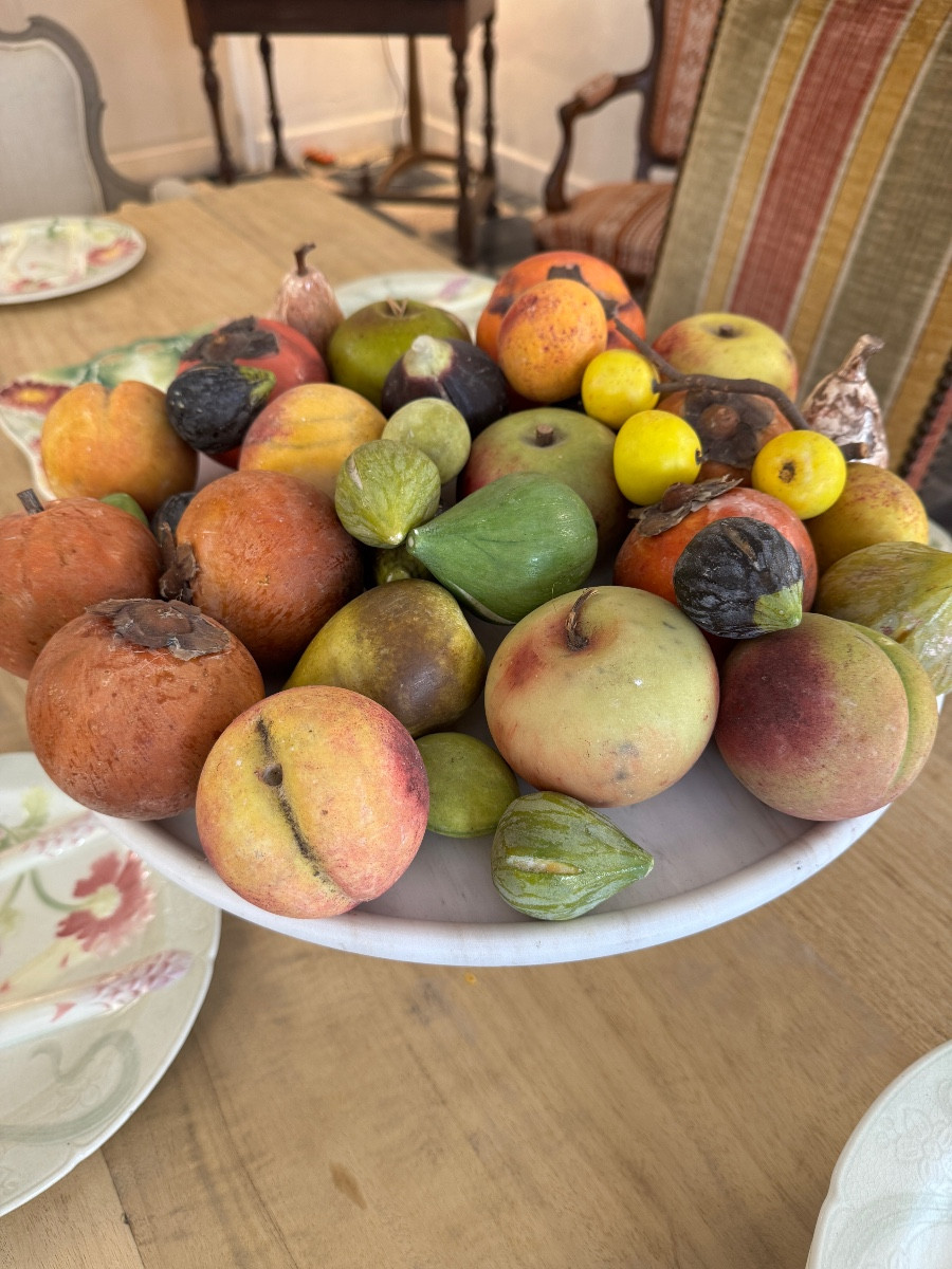 Lot de fruits en marbre 