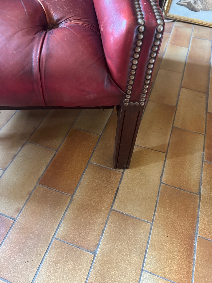 Fauteuil en cuir chesterfield -photo-4