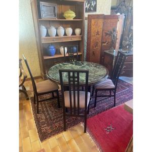 Round Art Deco Style Dining Room Table 