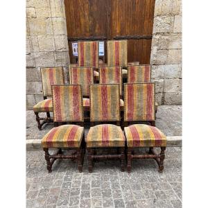 12 chaises Louis XIII 19 éme