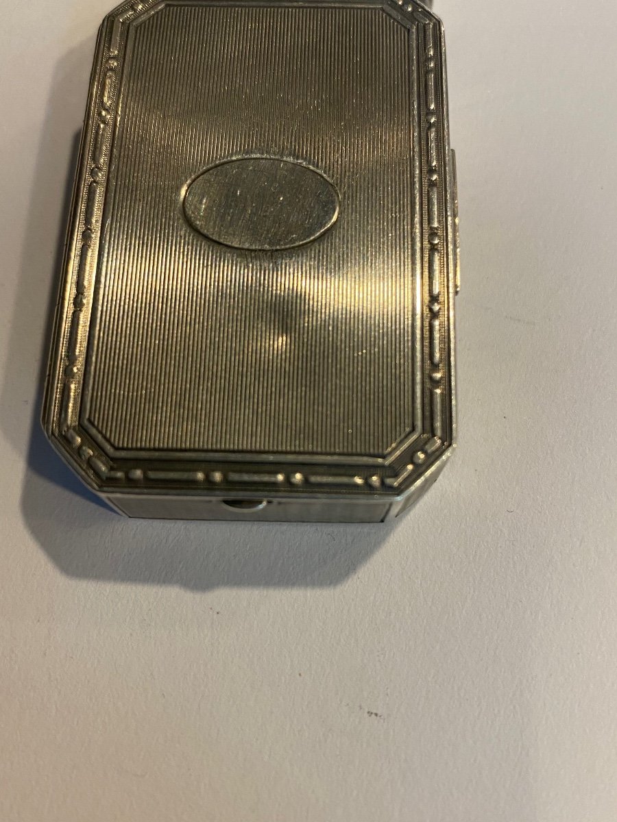 Minaudière Poudrier Argent Massif Bijoux De Sac Rouge à Lèvre Vermeil -photo-1