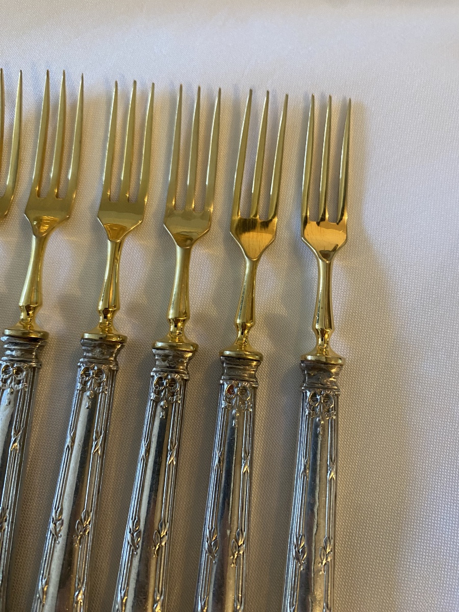 Louis XVI Style Sterling Silver Dessert Service Minerva -photo-4
