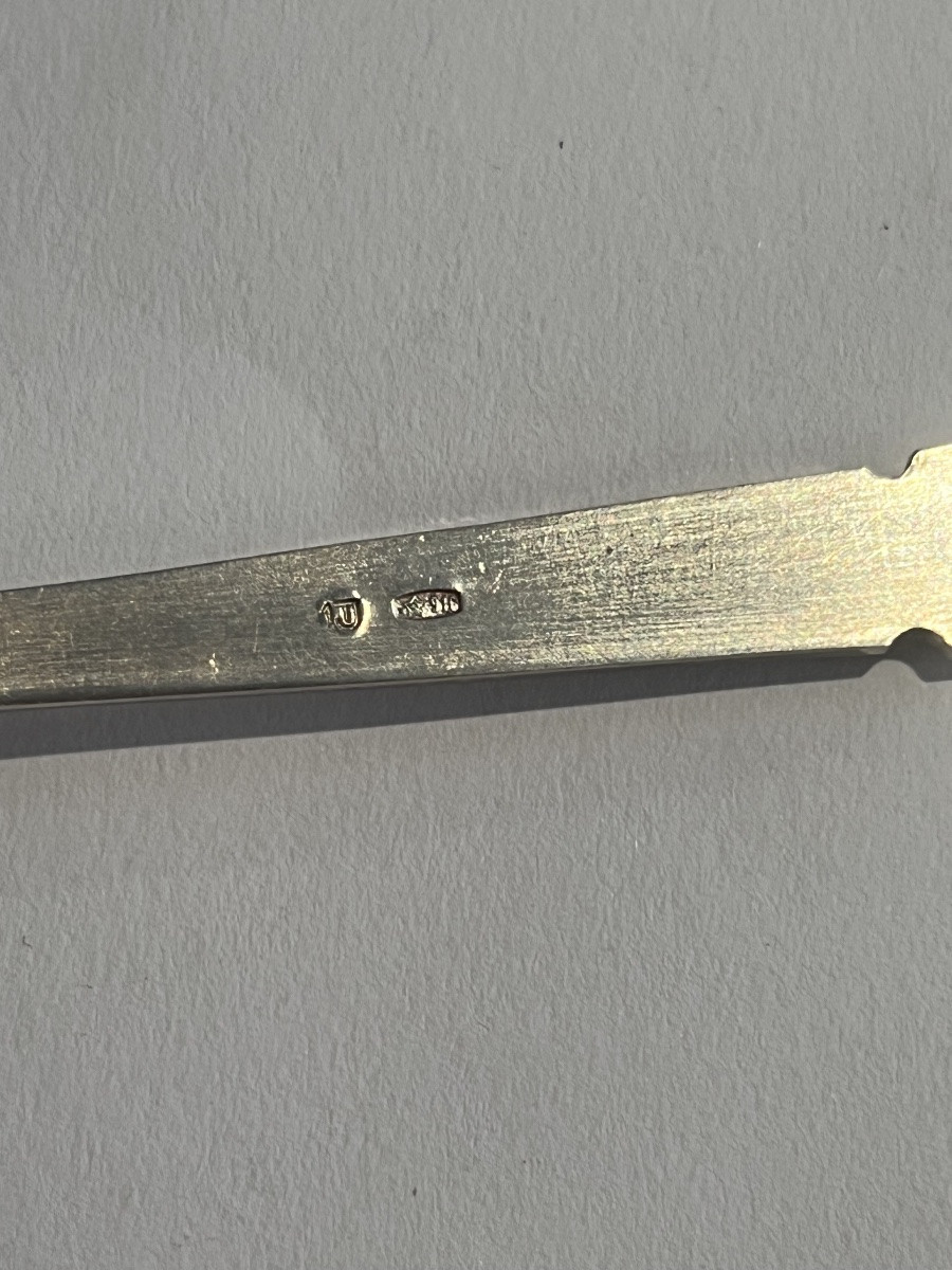 Russian Vermeille Solid Silver Dessert Spoons -photo-4