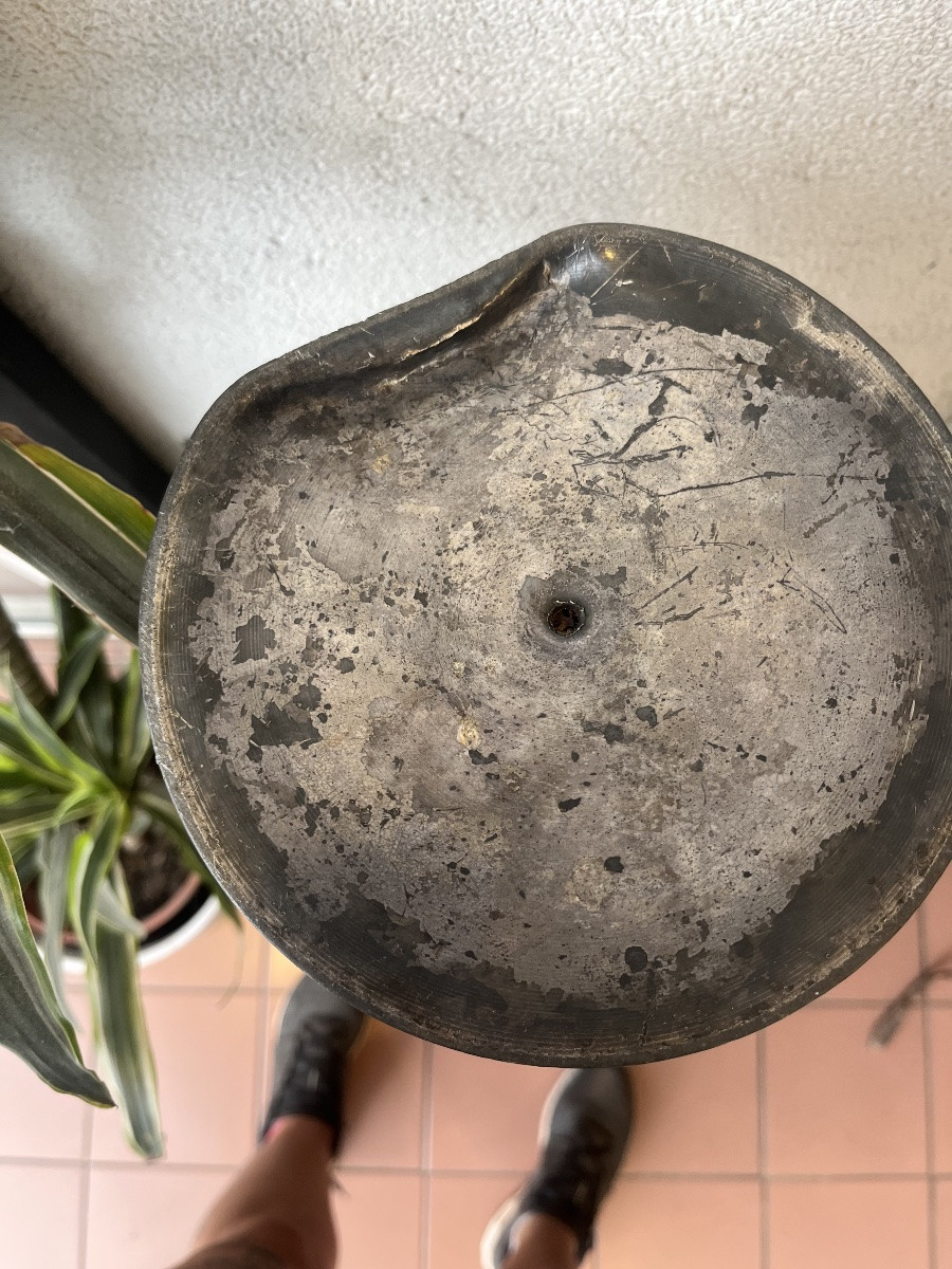 Art nouveau rare vase fée ange étain argenté chardon-photo-2