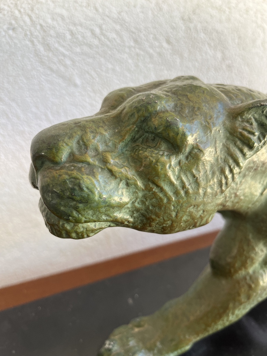 chiparus sculpture panthère art déco -photo-3